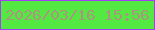 文字の大きさ：1、枠の色：a23df8、背景の色：54e843、文字の色：ac947e 無料ブログパーツのブログ時計