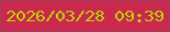 文字の大きさ：5、枠の色：a23f5e、背景の色：ca284c、文字の色：bcd405 無料ブログパーツのブログ時計