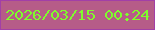 文字の大きさ：2、枠の色：a23fa7、背景の色：b65c88、文字の色：7efd2c 無料ブログパーツのブログ時計