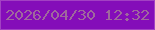 文字の大きさ：1、枠の色：a241c3、背景の色：840db9、文字の色：9f689d 無料ブログパーツのブログ時計