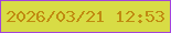 文字の大きさ：1、枠の色：a243dd、背景の色：d8dc45、文字の色：c08b11 無料ブログパーツのブログ時計