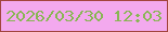 文字の大きさ：4、枠の色：a2453d、背景の色：f3a9ee、文字の色：88b653 無料ブログパーツのブログ時計
