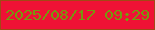 文字の大きさ：1、枠の色：a24915、背景の色：ef1235、文字の色：76990e 無料ブログパーツのブログ時計