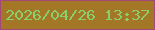 文字の大きさ：3、枠の色：a24979、背景の色：a37725、文字の色：8ace6d 無料ブログパーツのブログ時計