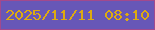 文字の大きさ：3、枠の色：a2498d、背景の色：6757b7、文字の色：ddaa11 無料ブログパーツのブログ時計