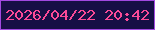 文字の大きさ：3、枠の色：a249e1、背景の色：170f46、文字の色：fb4a97 無料ブログパーツのブログ時計