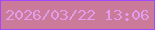 文字の大きさ：4、枠の色：a249fe、背景の色：cb7a9a、文字の色：e29cec 無料ブログパーツのブログ時計
