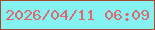 文字の大きさ：3、枠の色：a24a2d、背景の色：85f2f1、文字の色：db6a6f 無料ブログパーツのブログ時計