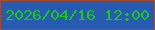 文字の大きさ：4、枠の色：a24d31、背景の色：265bb1、文字の色：1ec71f 無料ブログパーツのブログ時計