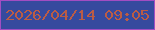文字の大きさ：3、枠の色：a24dc2、背景の色：364a9e、文字の色：bb5c45 無料ブログパーツのブログ時計
