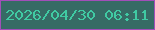 文字の大きさ：2、枠の色：a24eb9、背景の色：366b65、文字の色：40caa3 無料ブログパーツのブログ時計