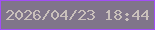 文字の大きさ：4、枠の色：a24ef6、背景の色：80758a、文字の色：c9c0bb 無料ブログパーツのブログ時計