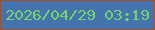 文字の大きさ：3、枠の色：a24f2d、背景の色：4573ad、文字の色：73d36e 無料ブログパーツのブログ時計