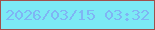 文字の大きさ：5、枠の色：a2504a、背景の色：7ce9f4、文字の色：7fb5f4 無料ブログパーツのブログ時計