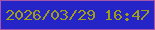 文字の大きさ：2、枠の色：a255aa、背景の色：2424c7、文字の色：9e9c19 無料ブログパーツのブログ時計