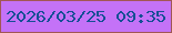 文字の大きさ：5、枠の色：a25755、背景の色：c472f7、文字の色：144f95 無料ブログパーツのブログ時計