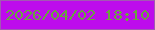 文字の大きさ：3、枠の色：a258b3、背景の色：bd0cec、文字の色：68a63e 無料ブログパーツのブログ時計
