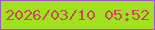 文字の大きさ：5、枠の色：a258cc、背景の色：a1e11f、文字の色：c54d53 無料ブログパーツのブログ時計