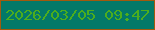 文字の大きさ：5、枠の色：a2590d、背景の色：037968、文字の色：4cad1e 無料ブログパーツのブログ時計