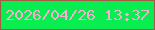 文字の大きさ：2、枠の色：a25b44、背景の色：08ed50、文字の色：f9add0 無料ブログパーツのブログ時計