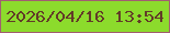 文字の大きさ：3、枠の色：a25e71、背景の色：8cdb2c、文字の色：623b28 無料ブログパーツのブログ時計
