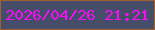 文字の大きさ：4、枠の色：a25f30、背景の色：454d68、文字の色：f50ff7 無料ブログパーツのブログ時計