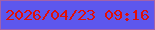 文字の大きさ：2、枠の色：a261aa、背景の色：5d57ed、文字の色：e10f08 無料ブログパーツのブログ時計