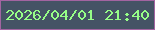 文字の大きさ：5、枠の色：a264a1、背景の色：445365、文字の色：96fe87 無料ブログパーツのブログ時計