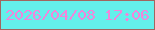 文字の大きさ：3、枠の色：a2655f、背景の色：64efeb、文字の色：f185db 無料ブログパーツのブログ時計