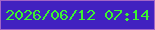 文字の大きさ：1、枠の色：a265c7、背景の色：4121c0、文字の色：3bf431 無料ブログパーツのブログ時計