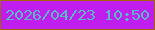 文字の大きさ：1、枠の色：a2660a、背景の色：c01def、文字の色：5ab9c6 無料ブログパーツのブログ時計