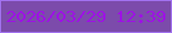 文字の大きさ：5、枠の色：a272f0、背景の色：7c4bab、文字の色：9e11e5 無料ブログパーツのブログ時計