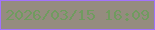文字の大きさ：2、枠の色：a272fc、背景の色：958c7f、文字の色：709b5f 無料ブログパーツのブログ時計
