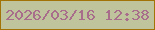 文字の大きさ：2、枠の色：a27306、背景の色：c0c49c、文字の色：a86d8b 無料ブログパーツのブログ時計