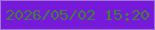 文字の大きさ：4、枠の色：a273db、背景の色：7619d9、文字の色：3d8039 無料ブログパーツのブログ時計