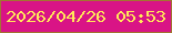 文字の大きさ：4、枠の色：a27432、背景の色：d91486、文字の色：ffe859 無料ブログパーツのブログ時計
