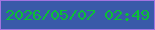 文字の大きさ：4、枠の色：a274e0、背景の色：395aa9、文字の色：0bc135 無料ブログパーツのブログ時計