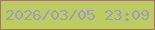 文字の大きさ：5、枠の色：a27768、背景の色：becb64、文字の色：98a0b6 無料ブログパーツのブログ時計