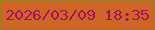 文字の大きさ：4、枠の色：a27925、背景の色：d06626、文字の色：a90f60 無料ブログパーツのブログ時計