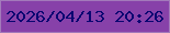 文字の大きさ：3、枠の色：a27abb、背景の色：8741a9、文字の色：0a0671 無料ブログパーツのブログ時計
