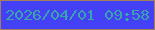 文字の大きさ：5、枠の色：a27f5a、背景の色：4340f5、文字の色：39a5aa 無料ブログパーツのブログ時計