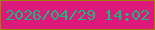 文字の大きさ：4、枠の色：a28102、背景の色：dd197c、文字の色：18b87b 無料ブログパーツのブログ時計