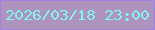 文字の大きさ：1、枠の色：a281e5、背景の色：ae94bc、文字の色：81f5f4 無料ブログパーツのブログ時計