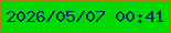 文字の大きさ：4、枠の色：a28414、背景の色：03d903、文字の色：032d59 無料ブログパーツのブログ時計