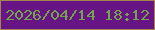 文字の大きさ：3、枠の色：a2844c、背景の色：671484、文字の色：76a24c 無料ブログパーツのブログ時計