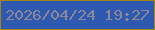 文字の大きさ：3、枠の色：a28611、背景の色：2d59b1、文字の色：8d8796 無料ブログパーツのブログ時計