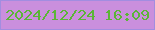 文字の大きさ：3、枠の色：a28de0、背景の色：ca8fdd、文字の色：5bb537 無料ブログパーツのブログ時計