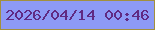 文字の大きさ：1、枠の色：a2903e、背景の色：8d9af6、文字の色：602a83 無料ブログパーツのブログ時計