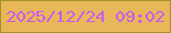 文字の大きさ：2、枠の色：a29324、背景の色：e8b75a、文字の色：c95aed 無料ブログパーツのブログ時計