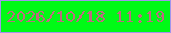 文字の大きさ：3、枠の色：a294ed、背景の色：00fa16、文字の色：be6b7f 無料ブログパーツのブログ時計